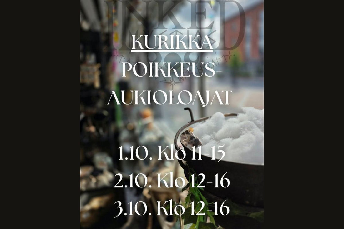 Kurikan liikeessä poikkeusaukioloajat 1. - 3.10.2026!