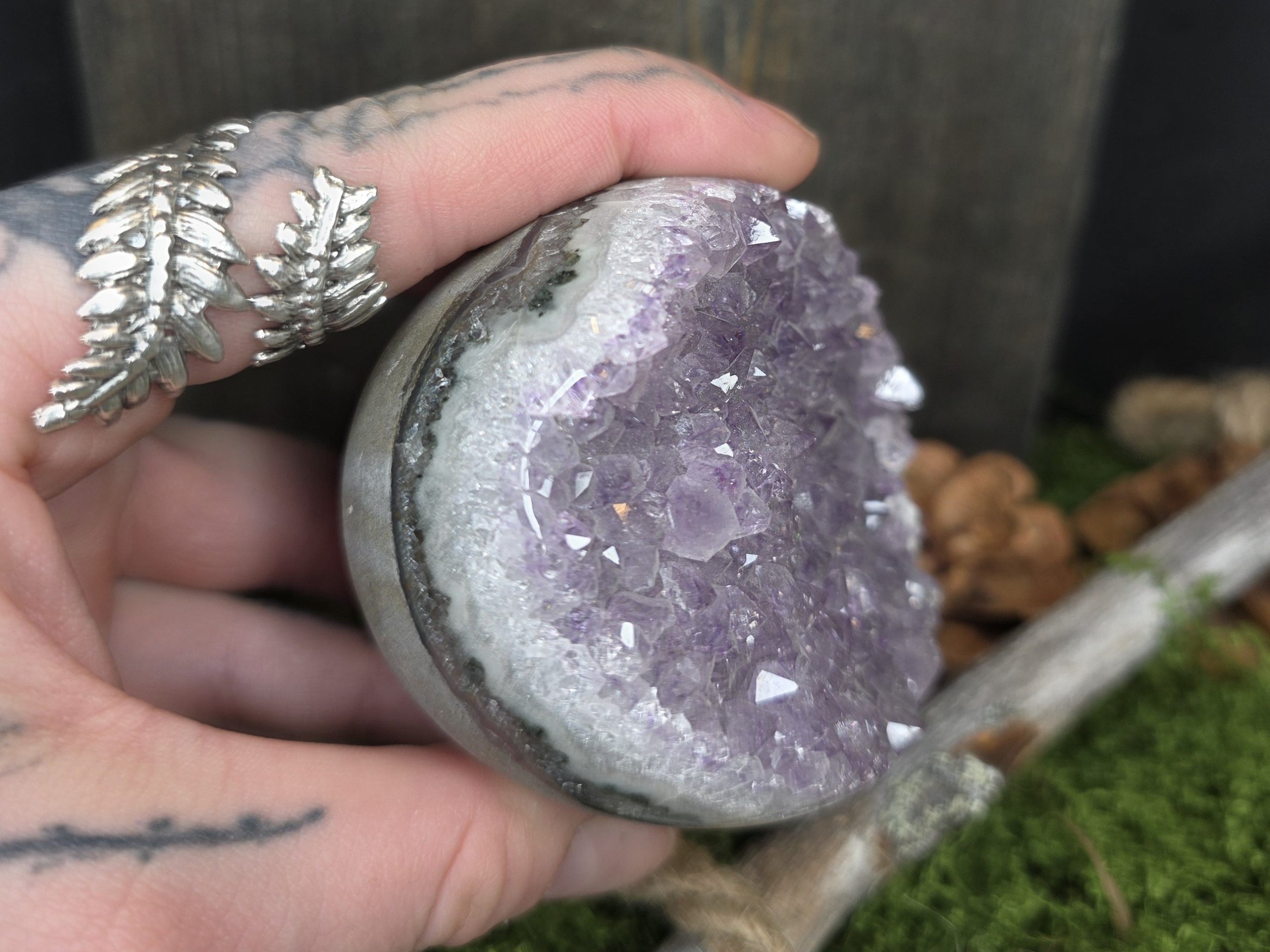 Ametisti puolipallo 6cm