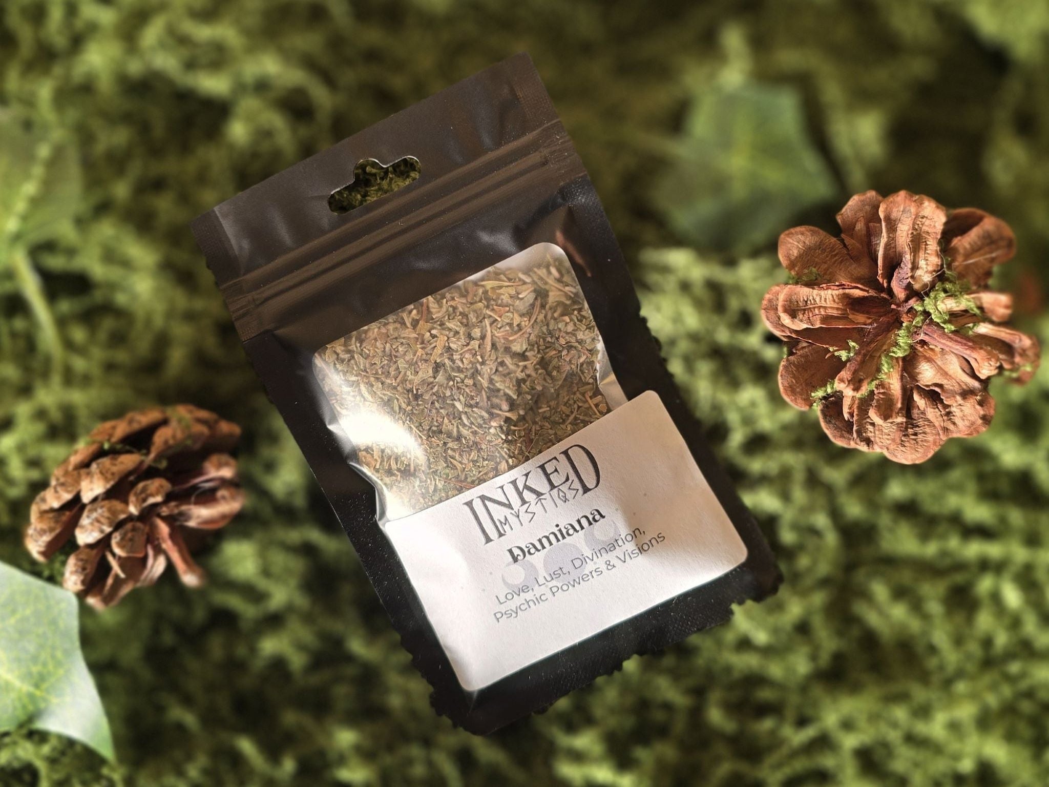 Kuivattua damianaa 10g pussissa magiaan.