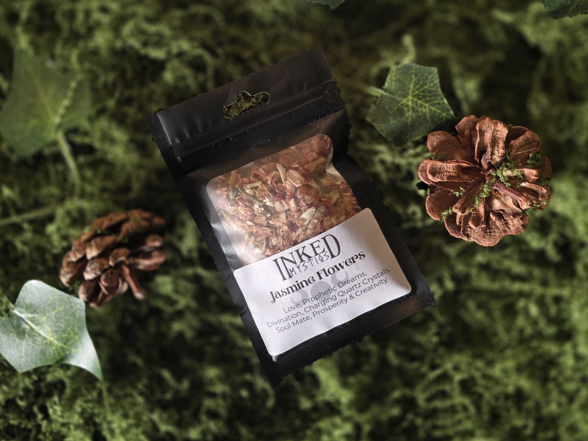 Kuivatut jasmiinin kukat 10g pussissa.