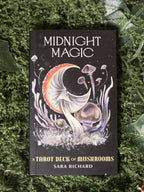 Midnight magic tarot deck of mushrooms. 