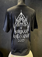 Inked Mystiqs Kurikan noitavainot 2025, musta t-paita, unisex malli. Painatus edessä ja tak