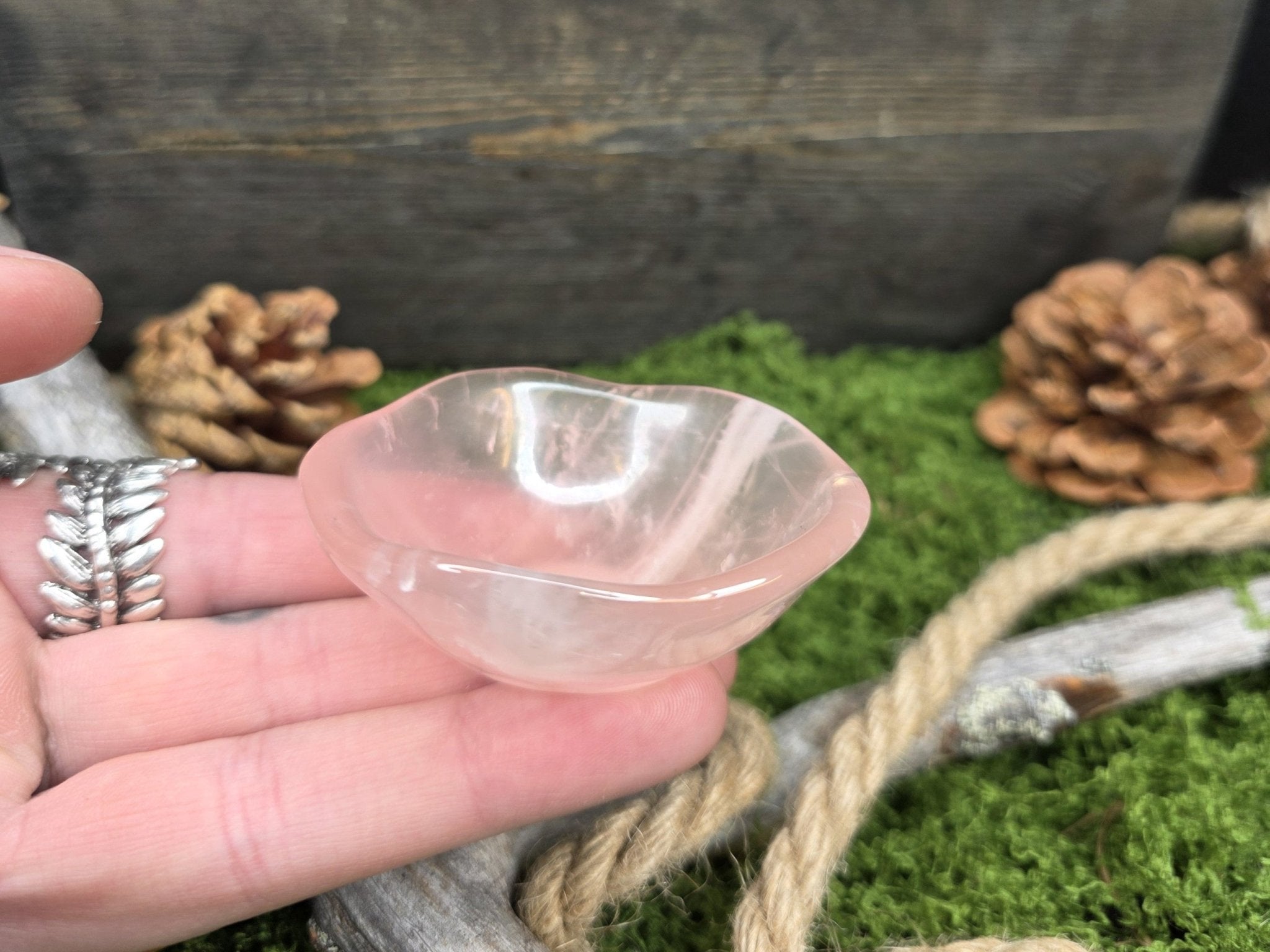 Ruusukvartsi freeform kulho - Inked Mystiqs