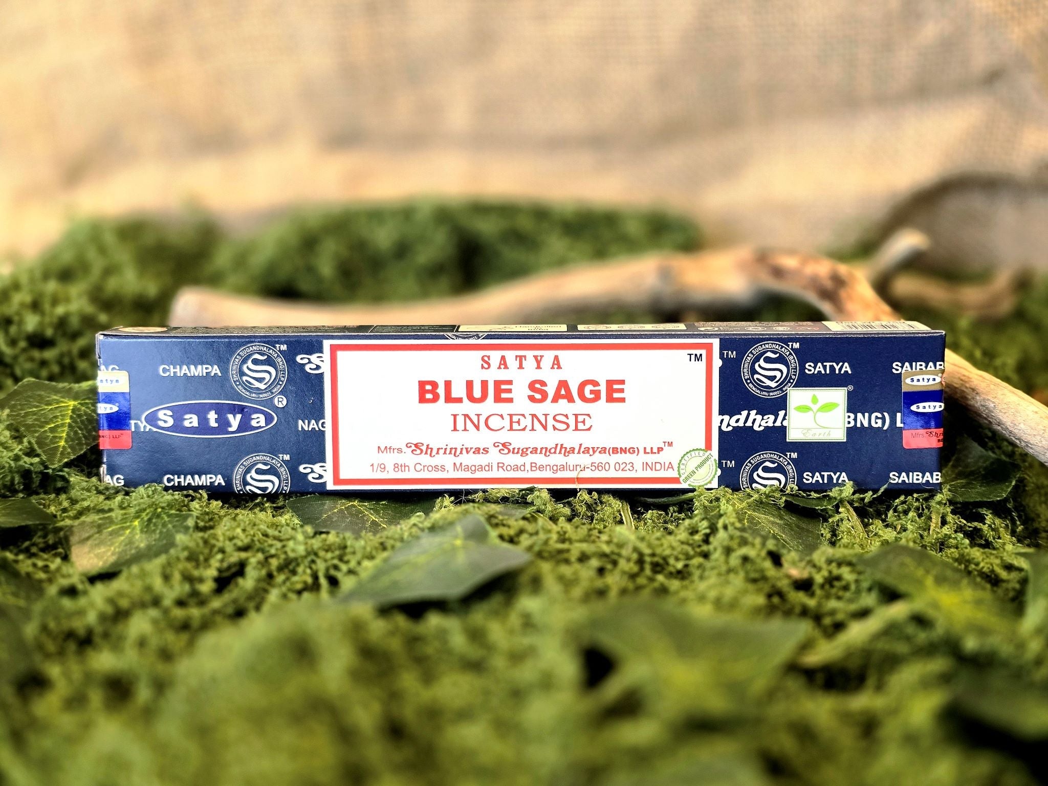 Satya Blue sage suitsuketikut, makea salvian tuoksu. Inked Mystiqsiltä!