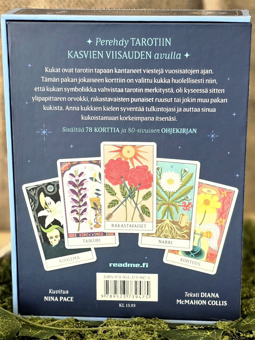 Tarot Kasvien viisaus -tarotkortit & kirja. Inked Mystiqs verkkokaupasta.