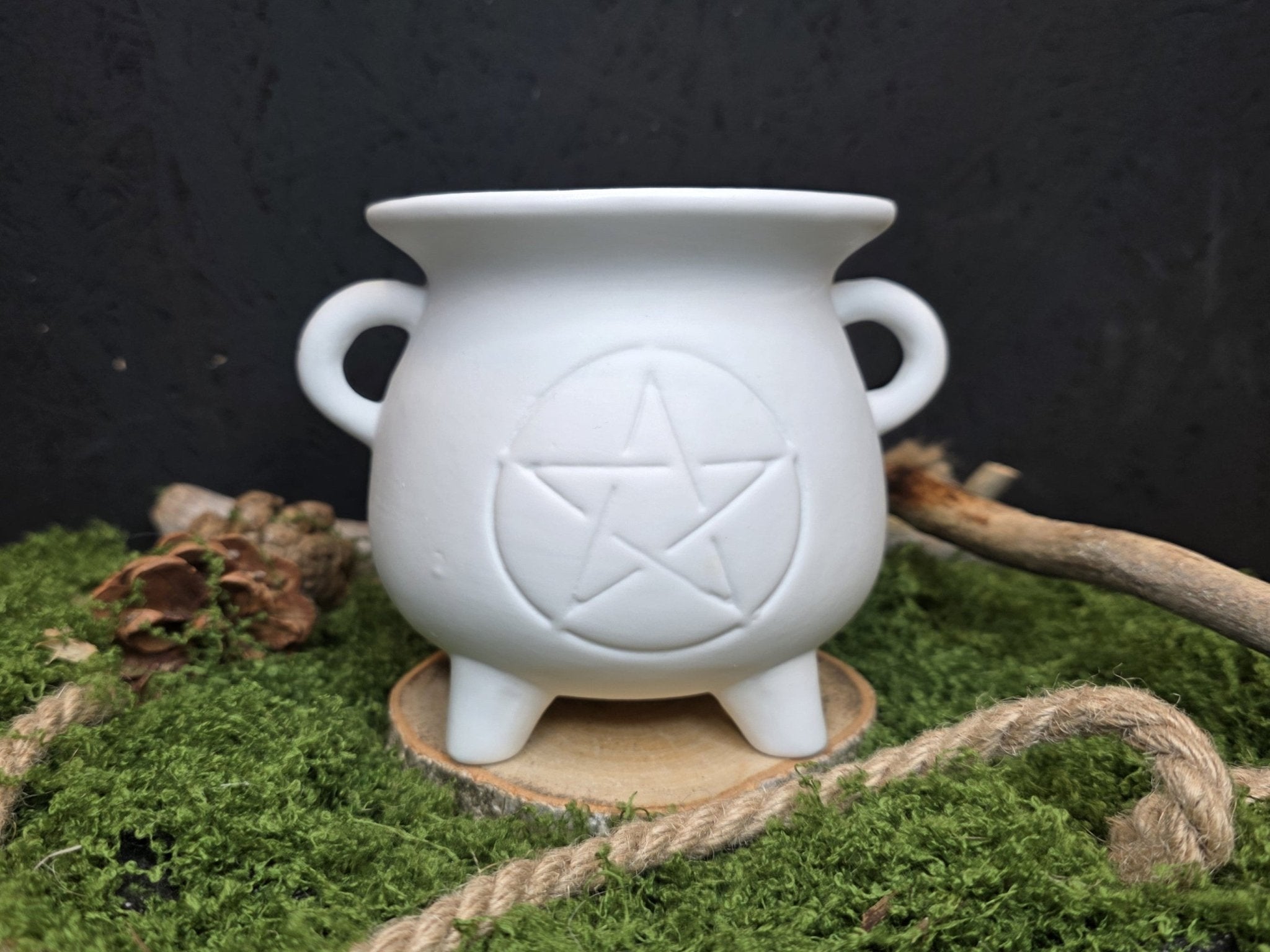 Valkoinen Pentagram tuoksulyhty - Inked Mystiqs