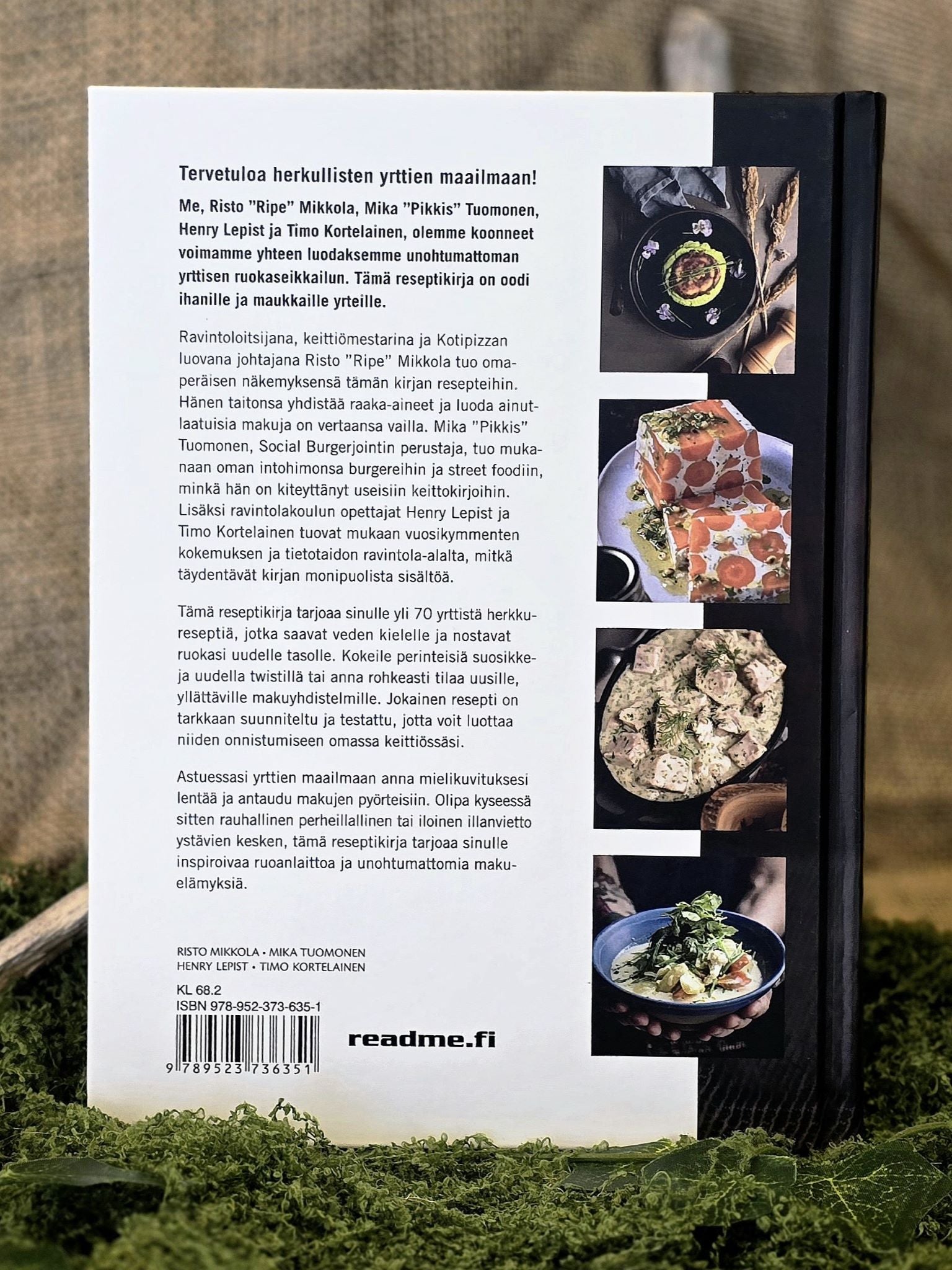 Yrttien salaisuuden kirja, takakansi.